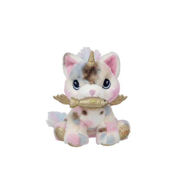 Plush toy with unicorn design on a white background