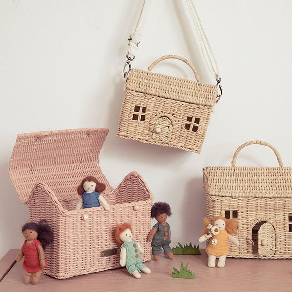 Rattan Casa Clutch - Rose