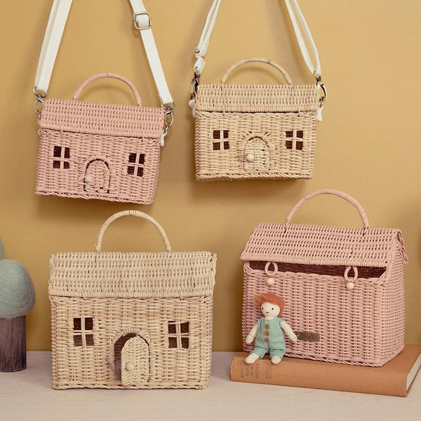 Rattan Casa Clutch - Rose