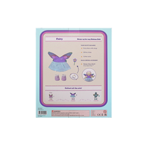Fairy-themed product packaging with illustrations and text on a light blue background