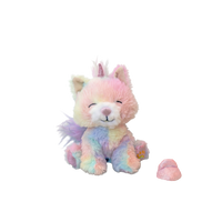 Pastel-colored plush toy on a white background
