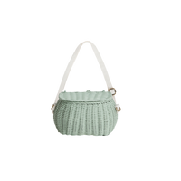 Mini Chari Rattan Bag - Mint