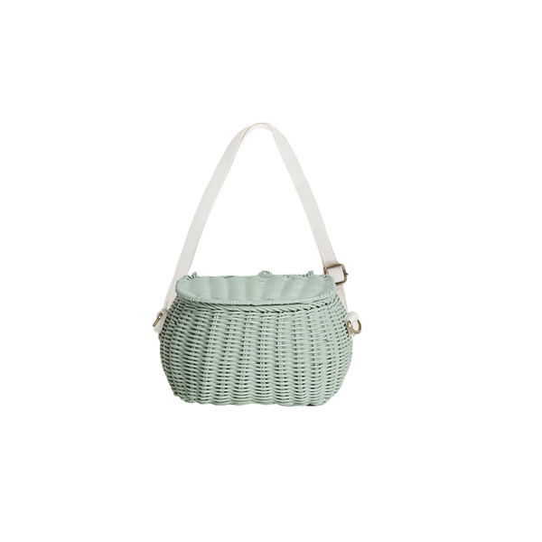 Mini Chari Rattan Bag - Mint