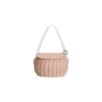 Mini Chari Rattan Bag - Rose