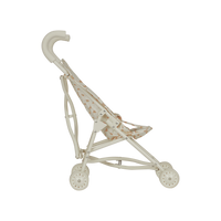 White baby stroller with rainbow patterns on a white background