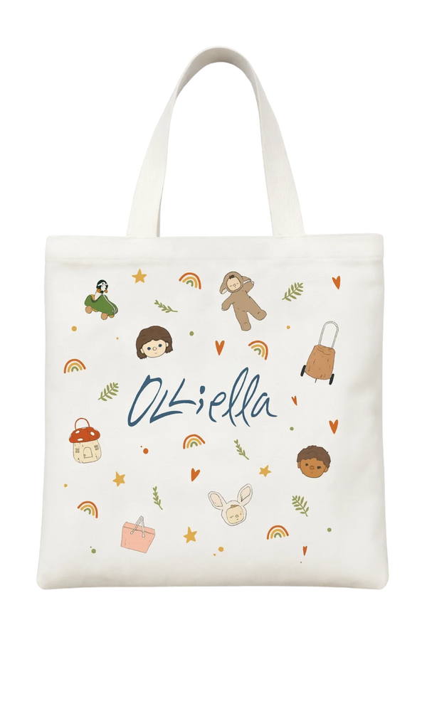 Tote Bag with multi coloured prints