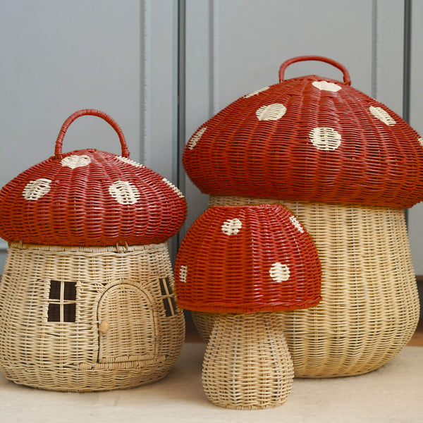Mushroom Storage Basket - Red