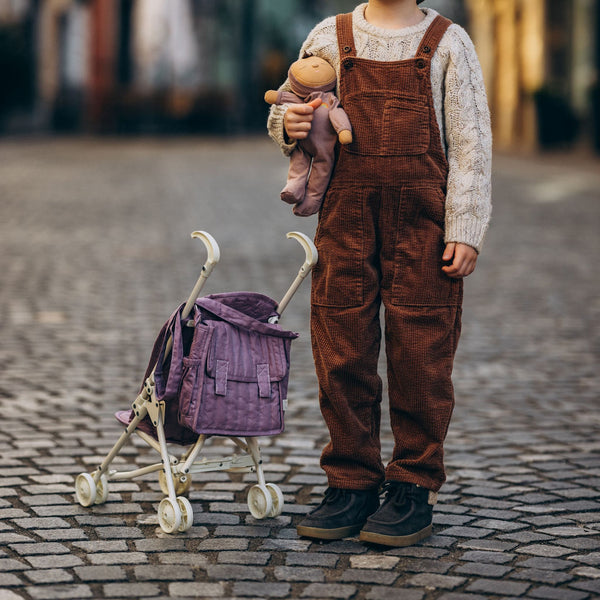 Olli Ella purple Changing mat and bag for doll play. Play with our posable dinkum dolls and teddies for kids doll play.