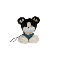 Olli Ella Dinkum Dog Lucky - black and white dog with blue bone and harness