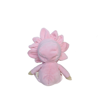 Pink plush flower toy on a white background