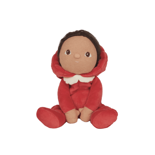Marley Mushroom, the charming limited-edition collectable mushroom plush toy. A posable plush doll with gentle weighting inside, dressed in a soft, non-removable velvet onesie. Collect all Happy Harvest friends.