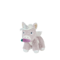 Lilac plush unicorn toy with a silver horn white mane wings and soft white hooves from Dinkum Unicorns for imaginative play