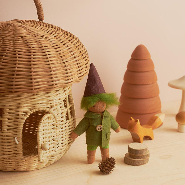 Rattan Mushroom Basket - Natural