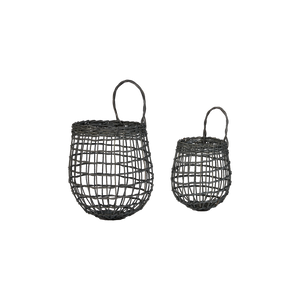 Rattan Onion Basket Duo