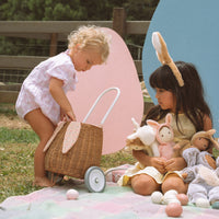 Rattan Bunny Luggy with Lining - Gumdrop