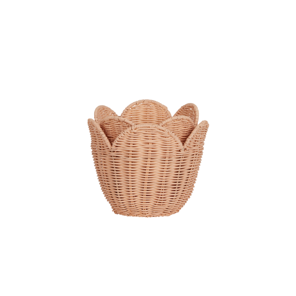 Rattan Lily Basket Set - Seashell Pink