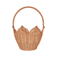 Rattan Poinsettia Carry Basket - Natural