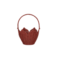 Rattan Poinsettia Carry Basket - Red