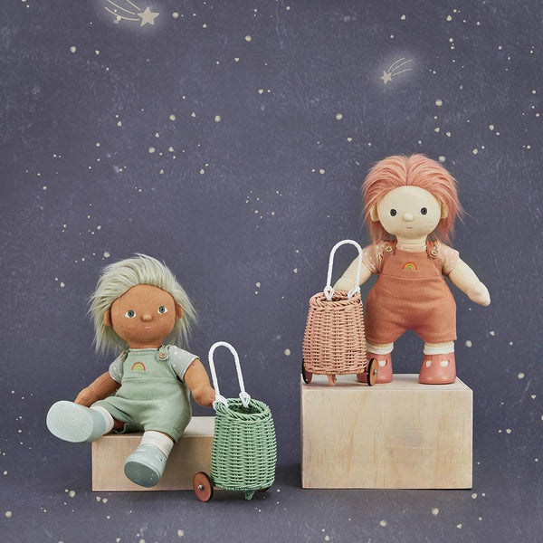 Rattan Doll Luggy - Rose