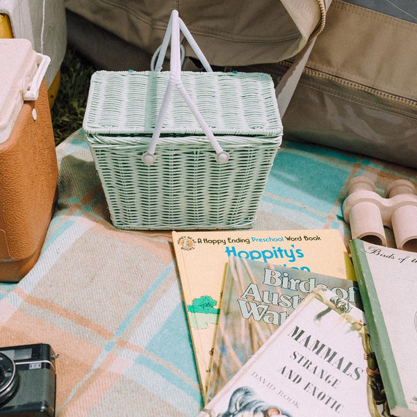 Piki Rattan Basket - Mint