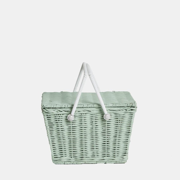 Piki Rattan Basket - Mint