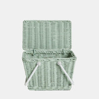 Piki Rattan Basket - Mint