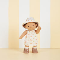 Dinkum Dolls Cotton Una Rainbow Dress Set - Ivory
