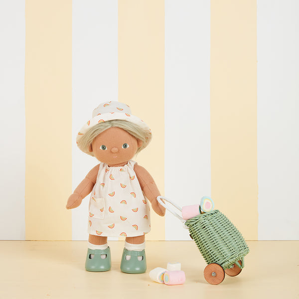 Dinkum Dolls Cotton Una Rainbow Dress Set - Ivory