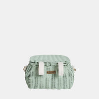 Mini Chari Rattan Bag - Mint