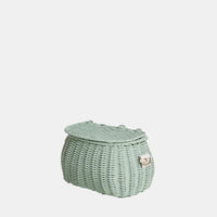 Mini Chari Rattan Bag - Mint