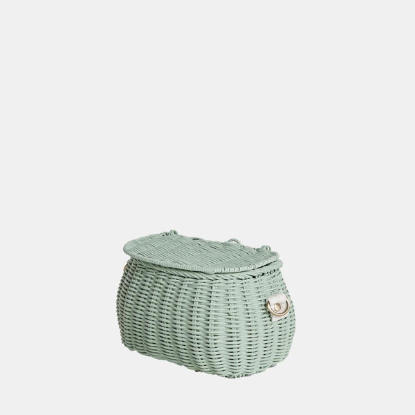 Mini Chari Rattan Bag - Mint