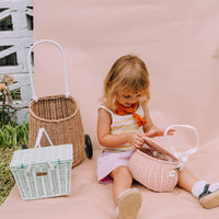 Piki Rattan Basket - Mint
