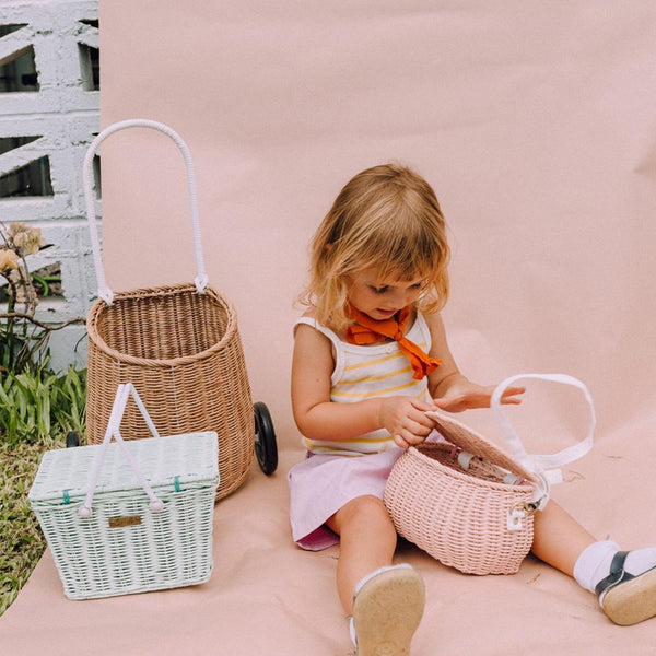 Piki Rattan Basket - Mint