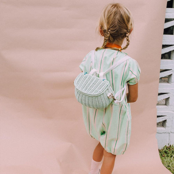 Mini Chari Rattan Bag - Mint