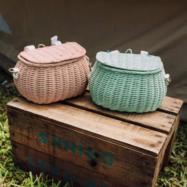 Mini Chari Rattan Bag - Mint
