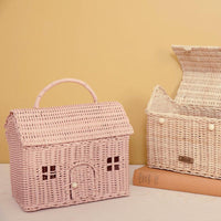 Rattan Casa Clutch - Rose