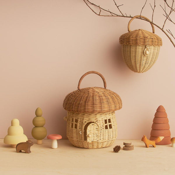 Rattan Acorn Bag