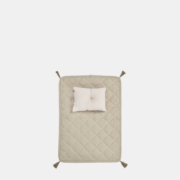 Organic Cotton Muslin Strolley Bedding Set - Seafoam