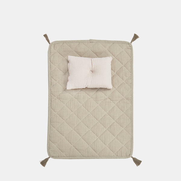 Organic Cotton Muslin Strolley Bedding Set - Seafoam