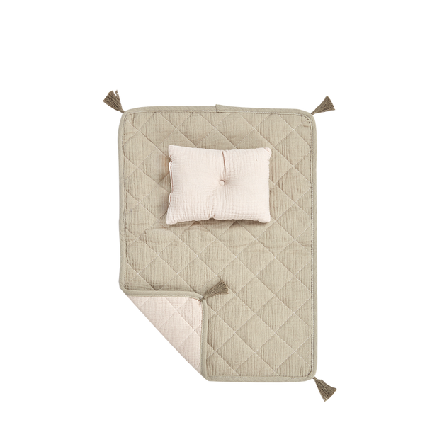 Organic Cotton Muslin Strolley Bedding Set - Seafoam