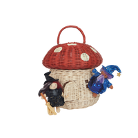 Rattan Mushroom Basket - Red